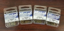 MUSTAD 7825 DOUBLE HOOKS 50 PACK 8, 10, 12, OR 14 SPLIT OPEN SHANK