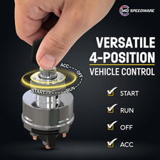 4-Position Universal Ignition Key Switch for 12V Car, Truck, Tractor, Trailer...