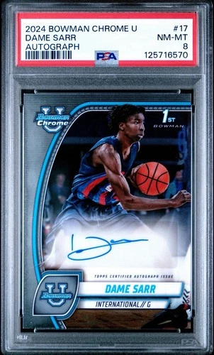 2024-25 Bowman University Chrome -  Prospect Autographs Dame Sarr #17 Autographs