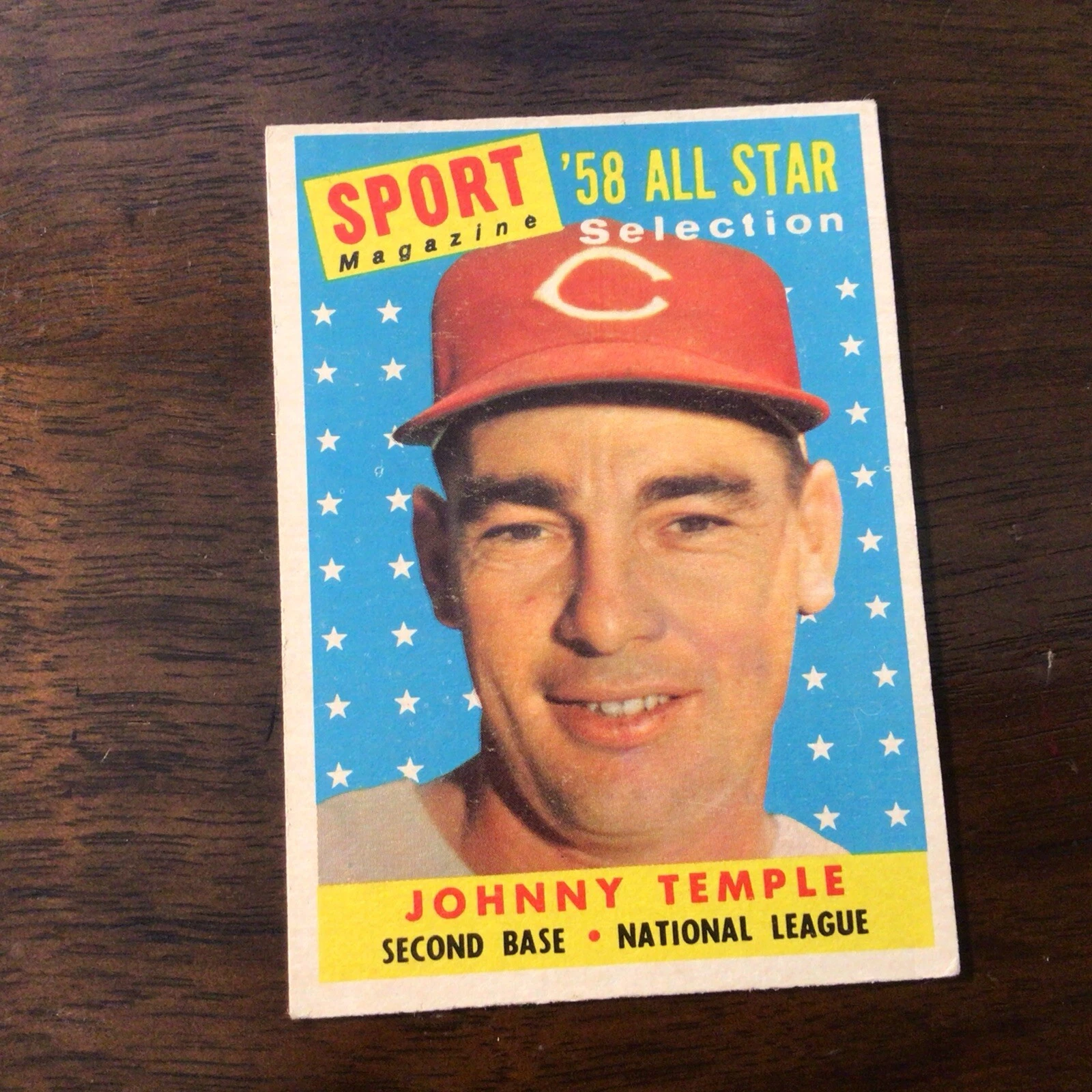 Topps 1958 Johnny Temple ‘58 All Star  #478 Cincinnati Redlegs EXCELLENT