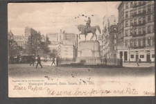 1905 Washington Monument Union Square NYC post card to Wave Crest Far Rockaway