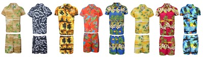 HERREN HAWAII HEMD KURZ SET HIRSCH STRAND HAWAII ALOHA SOMMER URLAUB AUSGEFALLEN D8