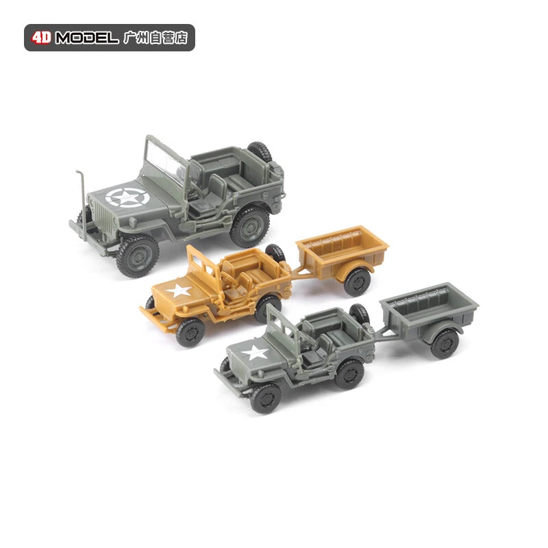 2Pcs U.s. Off-Road Vehicle Willys Fighting Vehicle Military Assembly Model 1/72 - Image 3 of 4