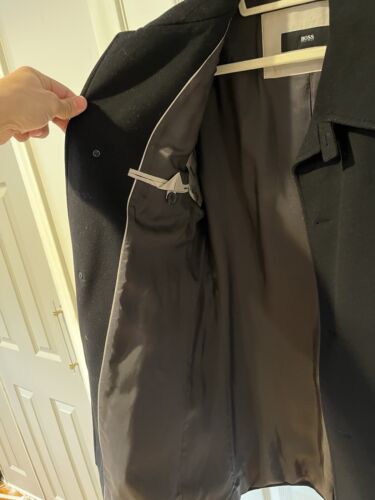 Hugo Boss Black Coat Wool Cashmere TOPCOAT Men’s Size 40R Peacoat - Picture 4 of 8