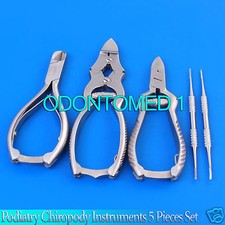 Podiatry Chiropody Instruments 5 Pcs Set - Nail Nippers Clippers Cutters,BTS-95