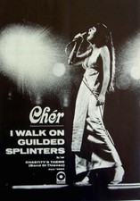 CHER vintage 1969 POSTER ADVERT I WALK ON GUILDED SPLINTERS