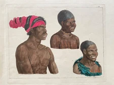 1820 Antique Print; Australians / La Nuova Olanda (New Holland) after Castelli