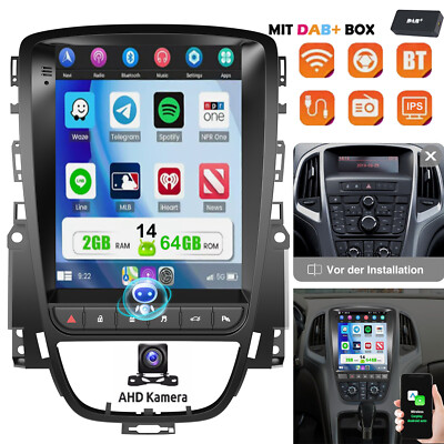 DAB+ 9.7'' Android 14 Autoradio GPS Navi BT Für Opel Astra J Buick EXCELLE Verano