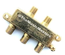 4-Way Coaxial CABLE SPLITTER Digital HDTV Satellite Wire F Type 1-4 Coax Adapter