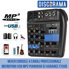 MIXER CONSOLE 4 CANALI PROFESSIONALE MICROFONO USB BLUETOOTH MP3 DJ KARAOKE USB