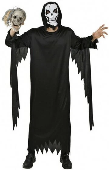 Déguisement Homme FANTOME Noir M/L Adulte Halloween Squelette NEUF - Photo 1/1