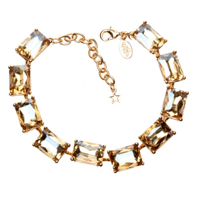 KIRKS FOLLY AURORA BOREALIS ESSENTIALS EMERALD-CUT  BRACELET gt/champagne LARGE