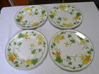 Villeroy & Boch Geranium 10-1/4" Dinner Plates Vitro-Porzellan Germany set of 4