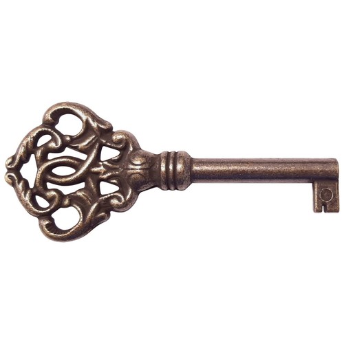 1x Vintage style open barrel skeleton key furniture cabinet antique burnished - 第 1/3 張圖片