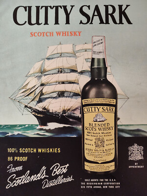 1955 Esquire Advertisement Oldsmobile Ninety-Eight CUTTY SARK Scots Whisky