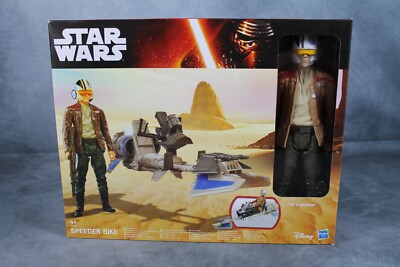 STAR WARS Speeder Bike + POE DAMERON groß 30 cm Fig im Org.Karton, Hasbro