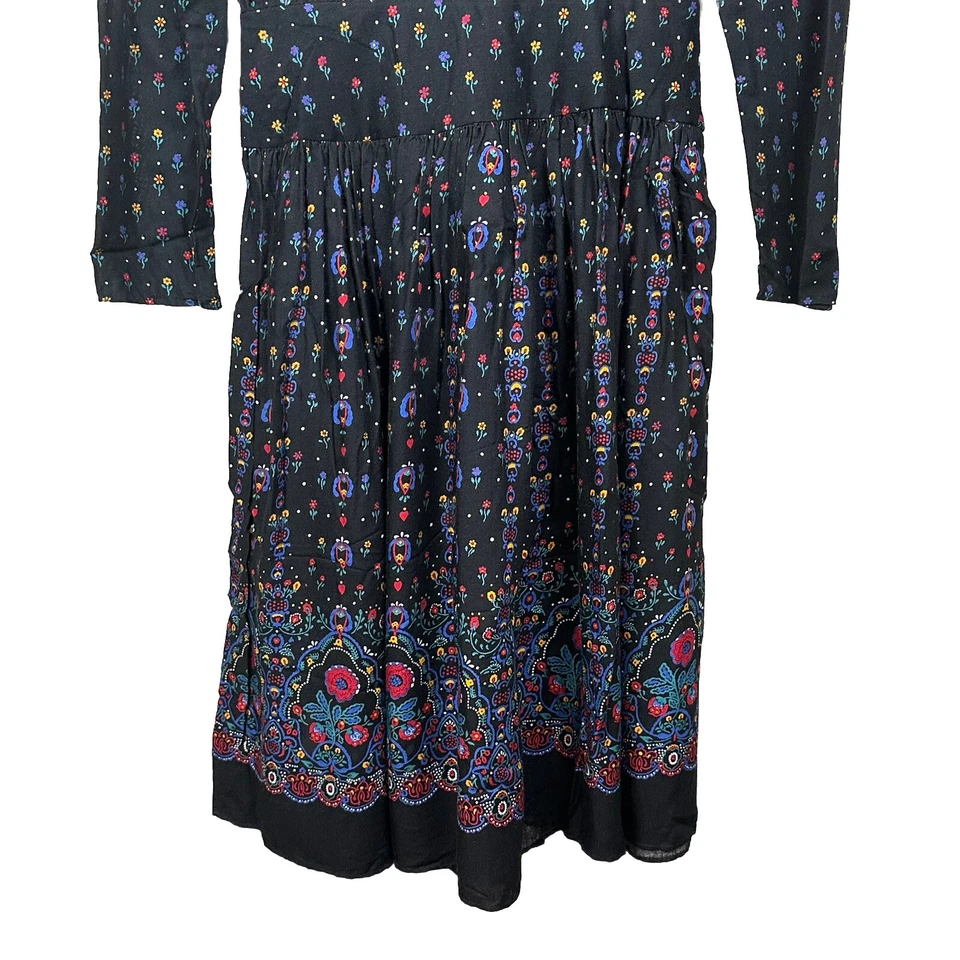 Vtg Gunne Sax Dress Farm Girls Sz 10 Boho Prairie Cottagecore Floral Lace Collar - Image 3 of 4