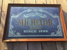 MICHELOB Anheuser - Busch Beer Bar Advertising Mirror "Since 1896".  Nice!