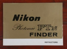 NIKON PHOTOMIC FTN FINDER INSTRUCTION BOOK, 11/68/167457