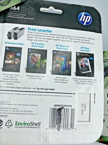 LOT of 3 HP 564 Black Ink Cartridges Genuine Printer Ink Expired July 2019 - Picture 3 of 3