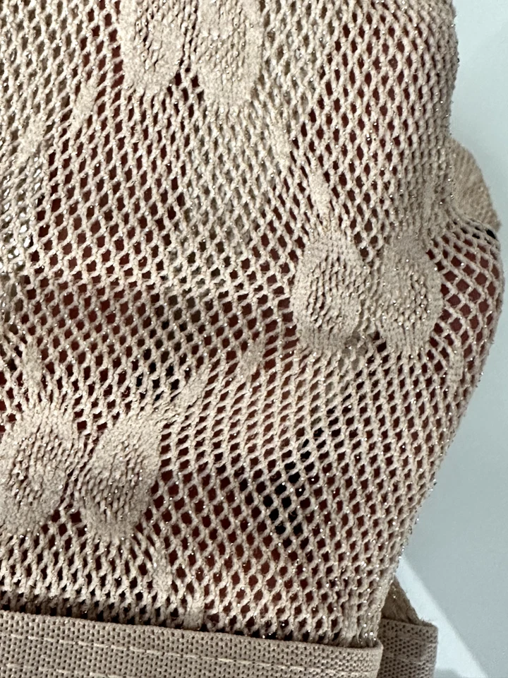 GUCCI GG Logo Lurex-Detailed Beige Socks Size M - Image 4 of 4