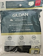 Gildan Men's Cotton Mid-Rise Briefs 3 Pack Size S BRAND NEW SEALED 