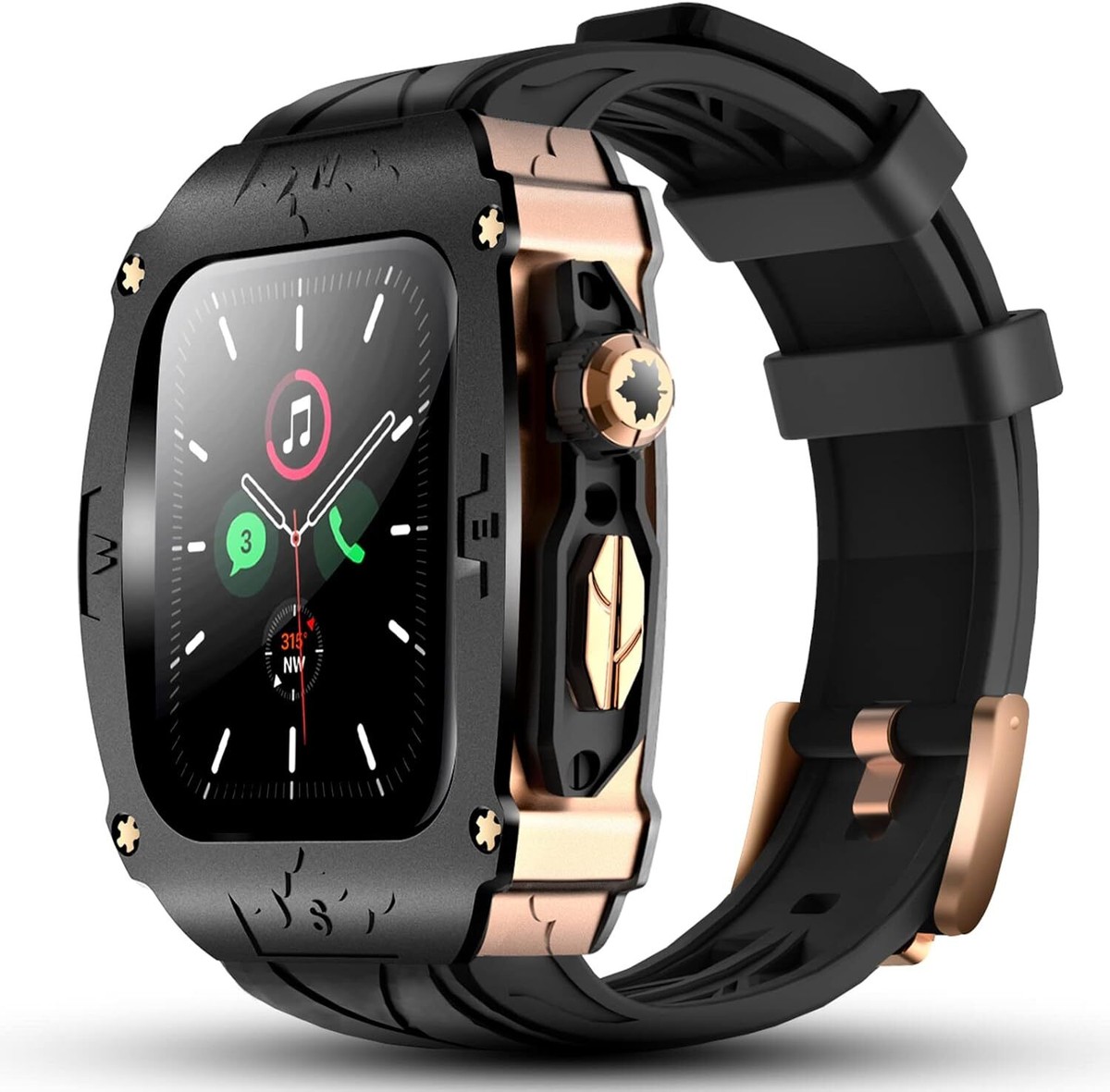Luxury Metal Rugged Case Band Mod Kit For Apple Watch Series SE3 9  display picture 1