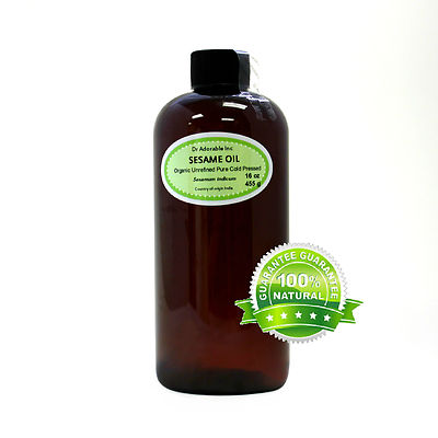 16 oz Premium UNREFINED Sesame Seed Oil Pure Organic Cold Pressed Best Fresh