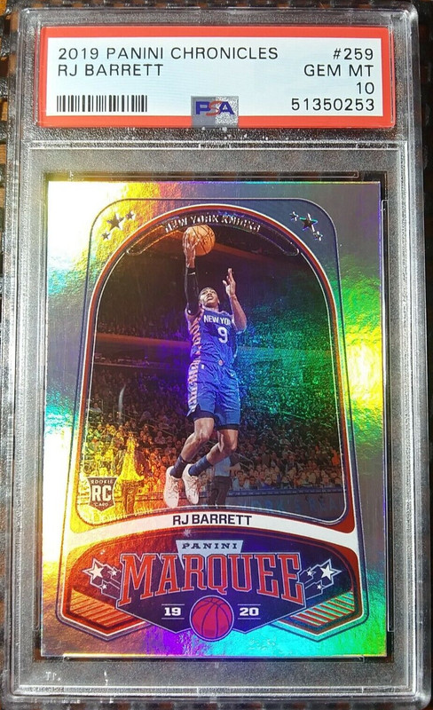 2019-20 Panini Chronicles Marquee Rookies HoloFoil #259 RJ Barrett RC TOR PSA 10