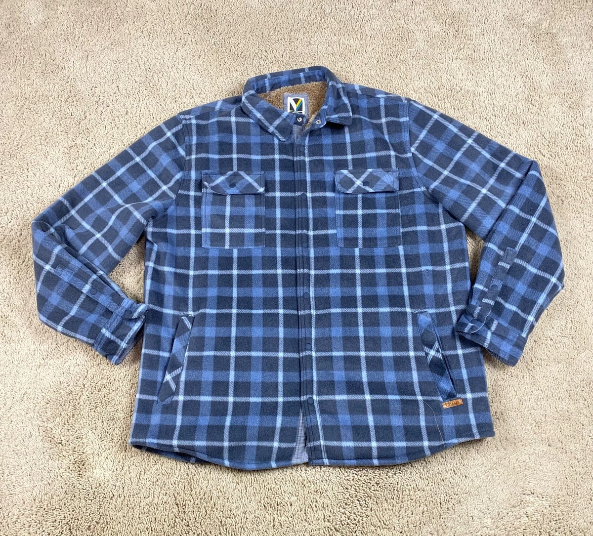 Mens checked fleece best sale shirts