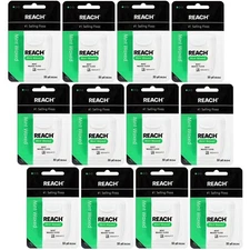 12 Packs Reach Mint Waxed Dental Floss Each 55 yd (50.2 m)