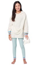 NWT Justice Girls Pajamas Sherpa Cream with Plush Toy Size 8