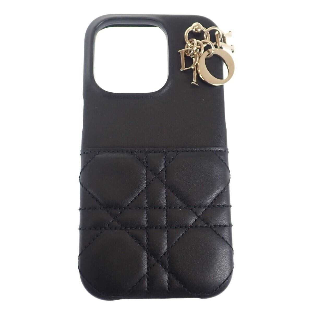 Lady Dior Cover for iPhone 14 Black Cannage Lambskin