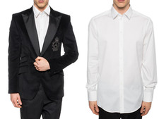 Dolce & Gabbana Gold Classic Stretch Cotton Suit Shirt Tuxedo New 39