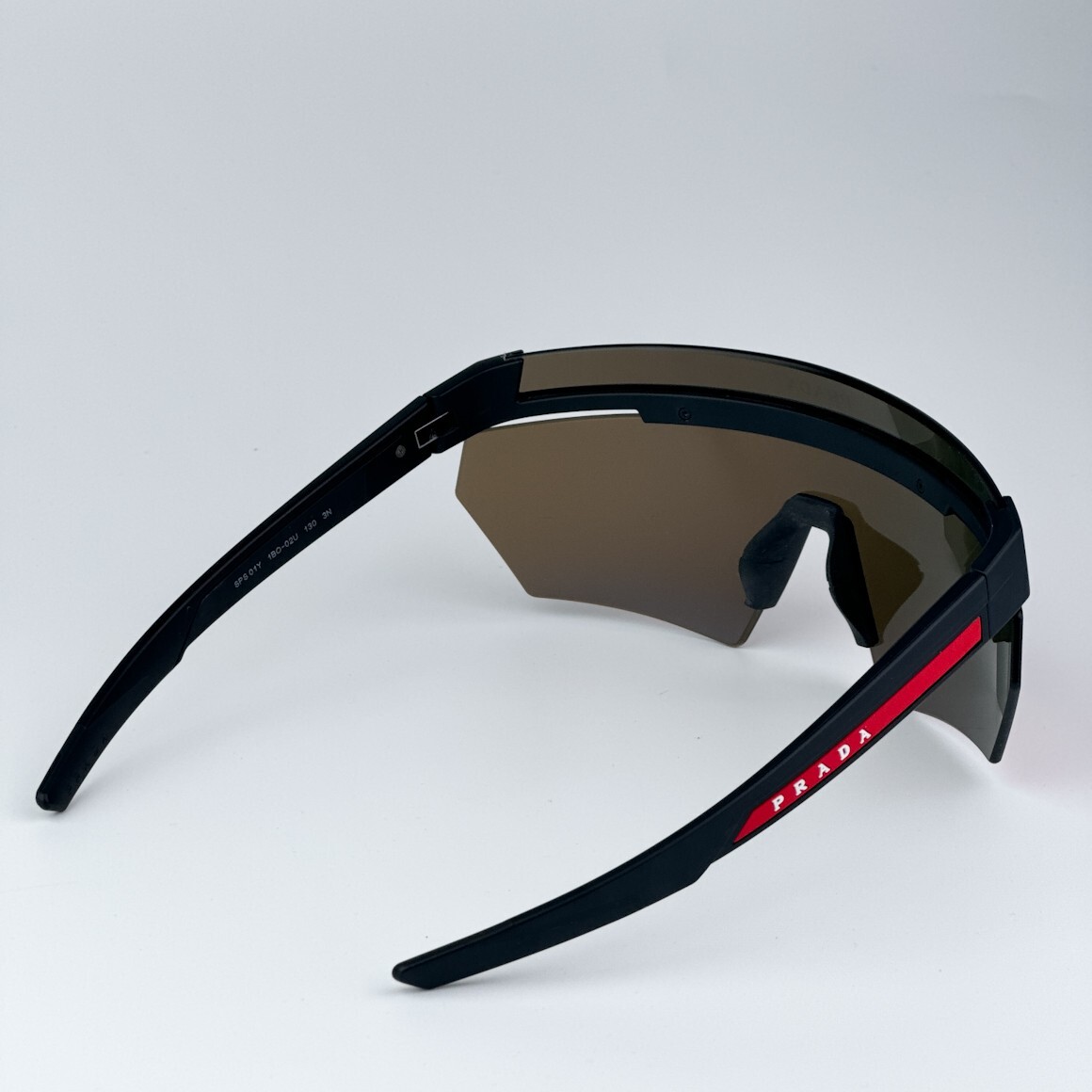 NEW Prada Linea Rossa PS01YS 1BO02U Black Brown Mirror Single Lens Sunglasses NEW Prada Linea Rossa PS01YS 1BO02U Matte Black Mirror  main image 3