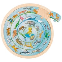 Goki Einlegepuzzle Tierkreis 57790 - Holzspielzeug Puzzle 27 Teile