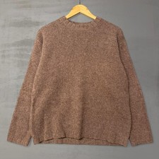 J.Crew Crewneck Sweater Brown 100 Wool Ribbed Knit Pullover Men's Medium