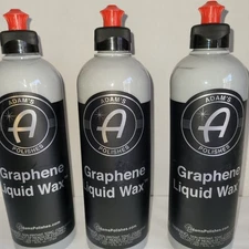 Lot 3 Adam's Polishes Graphene Liquid Wax 16oz Premium Wax Polish Auto Detailer