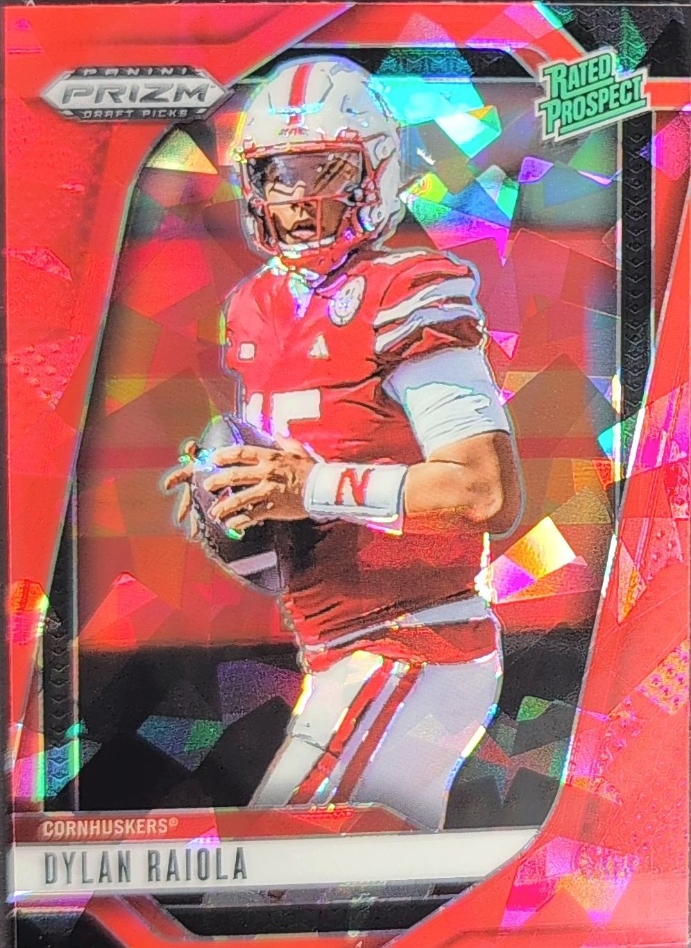 Dylan Raiola 2025 Prizm Draft Picks #158 Prizms Red Ice Nebraska Cornhuskers