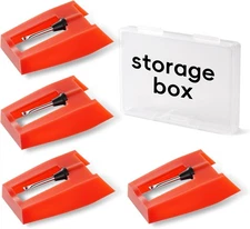 4 Pack Record Player Needles Replacement Compatible with Crosley, Victrola & Mor