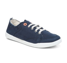 VIONIC Women Beach Pismo Casual Sneaker: Canvas, Navy Canvas NEW WT