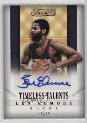 2013-14 Panini Timeless Treasures Talents Ruby /99 Len Elmore #37 Auto a8r