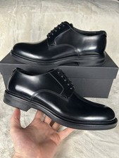 Scarpe Stringate Dolce & Gabbana Derby in Pelle Spazzolata - Nero