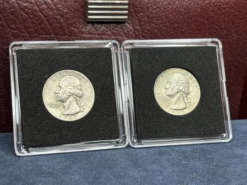 1947 P & S Washington Silver Quarters Gem BU Collection Lot  90% In Capsule