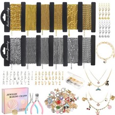 18K Gold  Silver Necklace Chain for DIY Jewelry Making, 60ft, 12 Rolls, Pendant