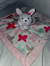 Carters Pink Bunny Butterfly Blow Lovey Security Blanket Plush Head