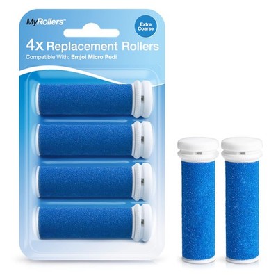 Mineral Ersatzrollen (blau) für Emjoi Micro Pedi im 4er-Pack | Grob