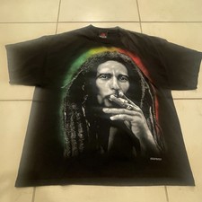 Vintage 2005 Bob Marley Zion Rootswear Music Reggae Rap Tee Shirt Black Mens XL