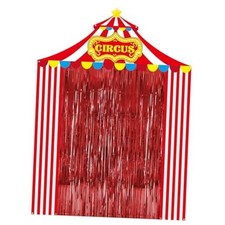 5 Pcs Carnival Circus Tent Decorations Set   Circus Theme with Tinsel Curtains