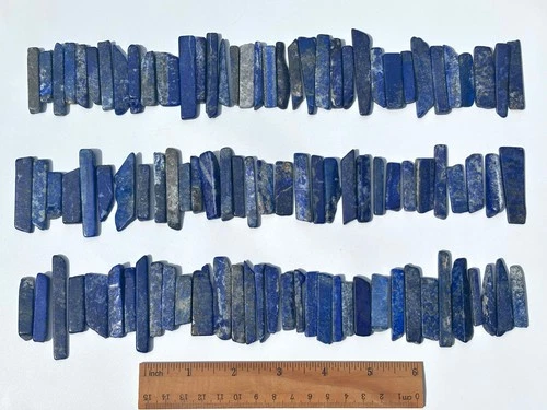100pcs Bulk Lapis Lazuli Stone Points Wand Jewelry DIY Gemstone Strip Bars